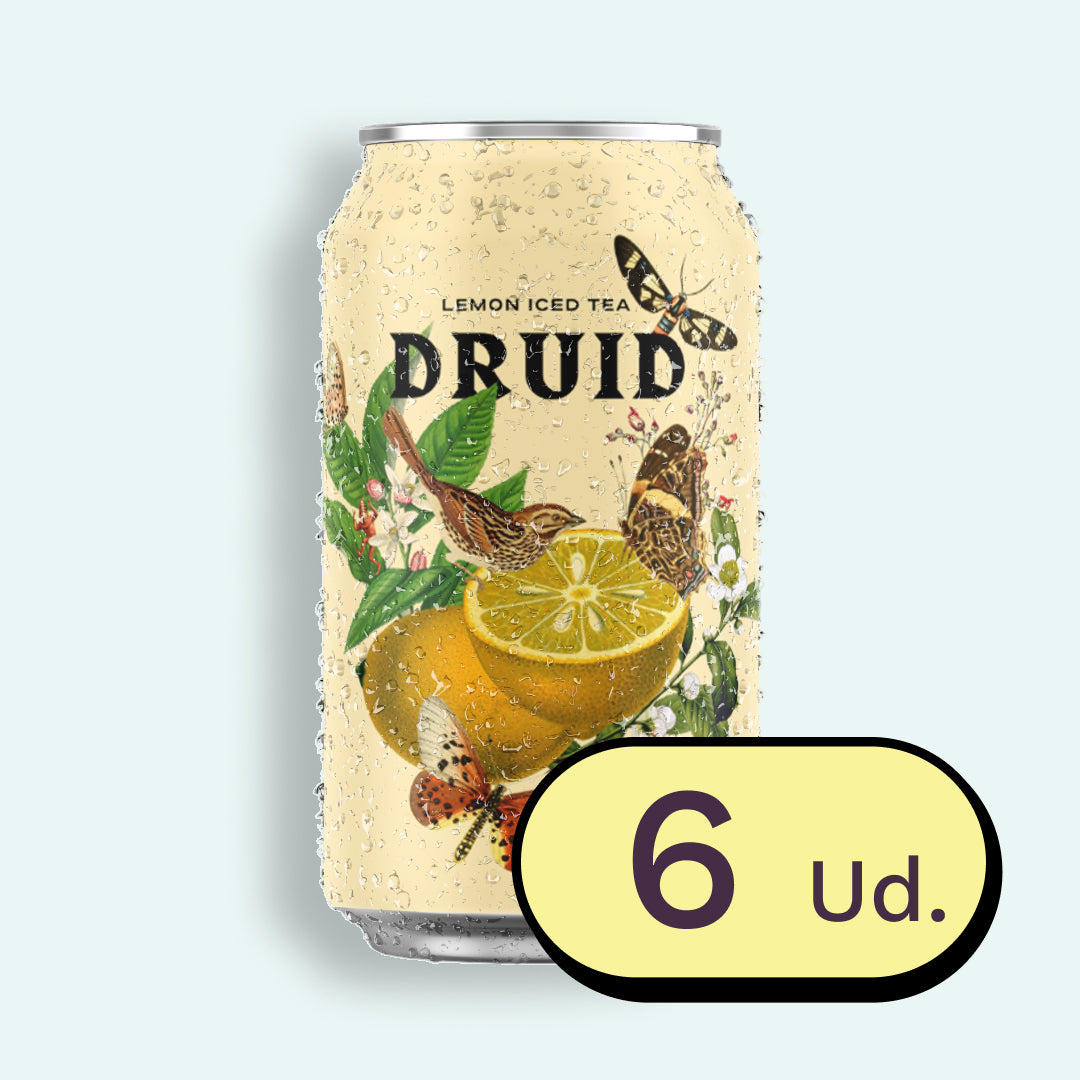 Druid Lemon Iced Tea — Té helado sabor limón (355 ml).